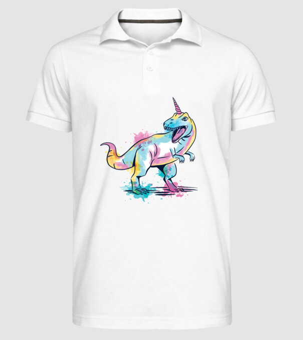 Unicornsaurus - Dinozaur Unicorn model alb pe tricou