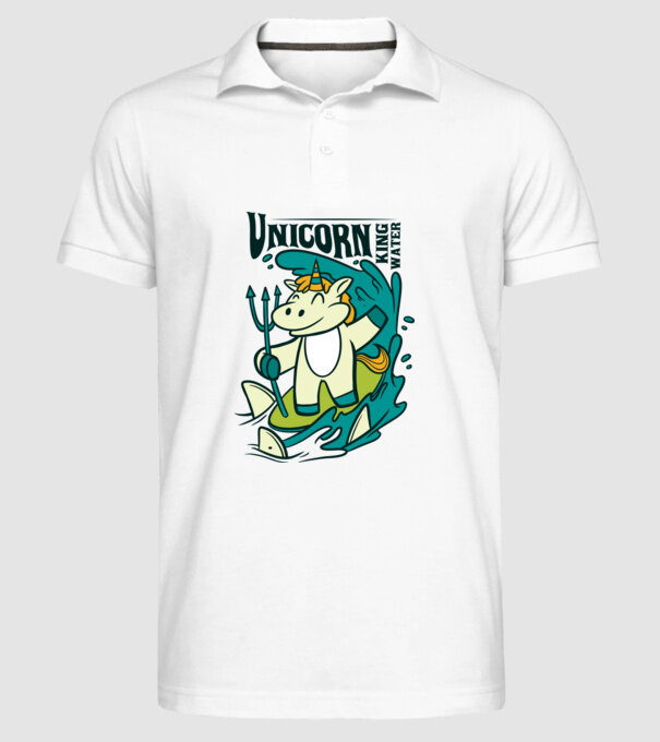Unicorn regele apelor model alb pe tricou