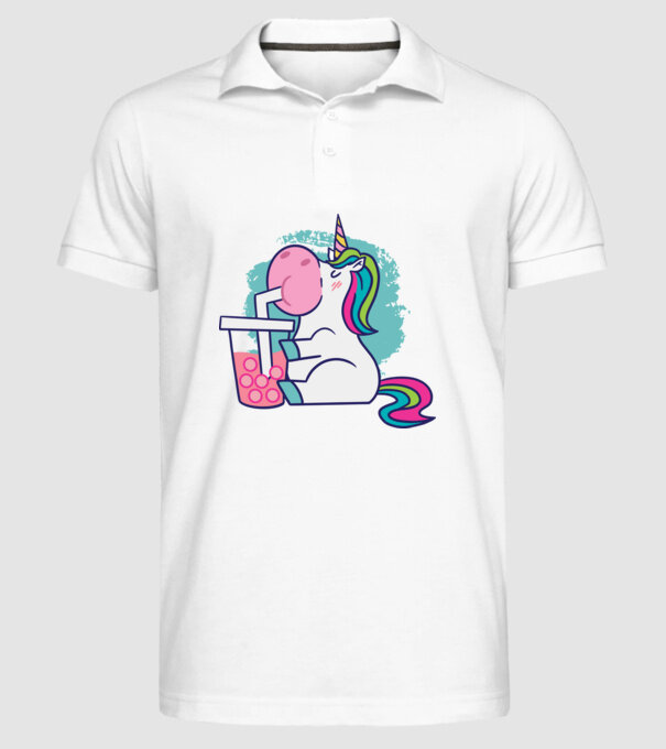 Unicorn Bubble Tea model alb pe tricou
