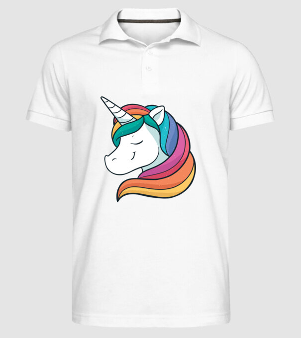 Cap de unicorn model alb pe tricou