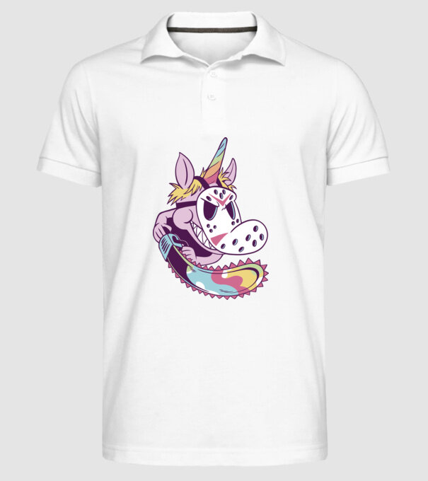 Unicorn Mască Jason Halloween model alb pe tricou