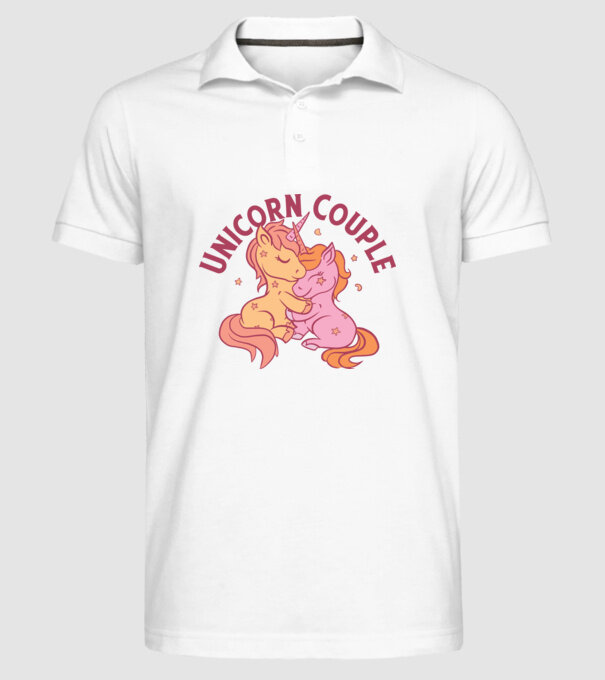 Pereche Unicorn model alb pe tricou