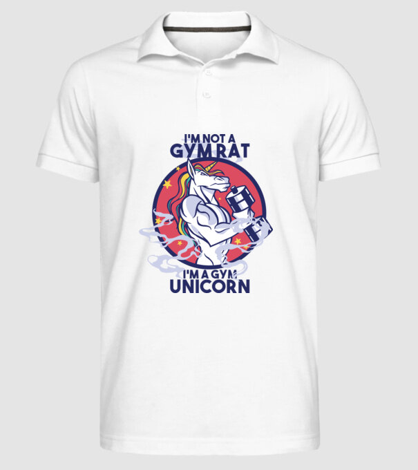 Unicorn antrenament cu haltere model alb pe tricou