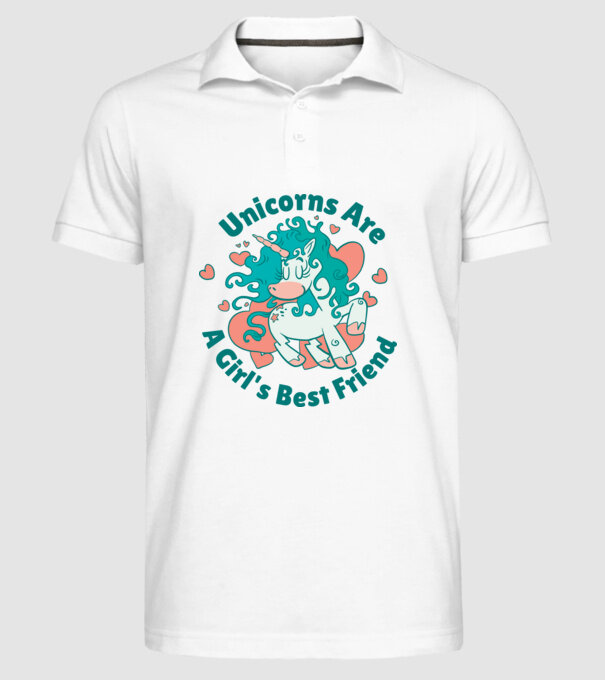 Unicornii sunt cei mai buni prieteni ai fetelor model alb pe tricou