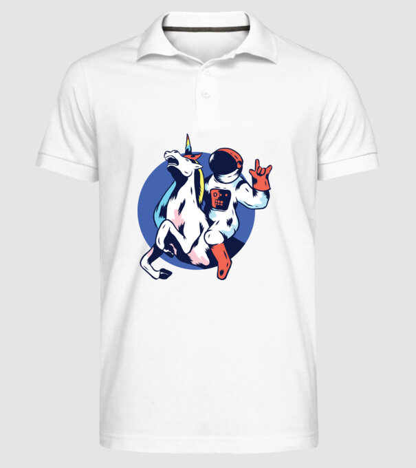 Unicorn Astronaut model alb pe tricou