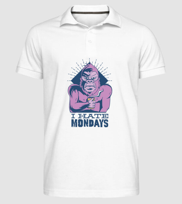 Urăsc zilele de luni model alb pe tricou