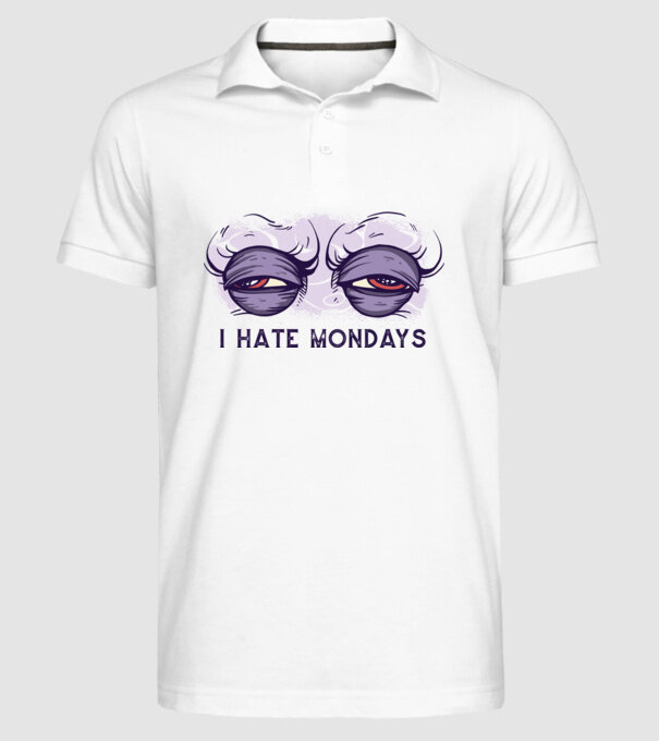 Urăsc zilele de luni model alb pe tricou