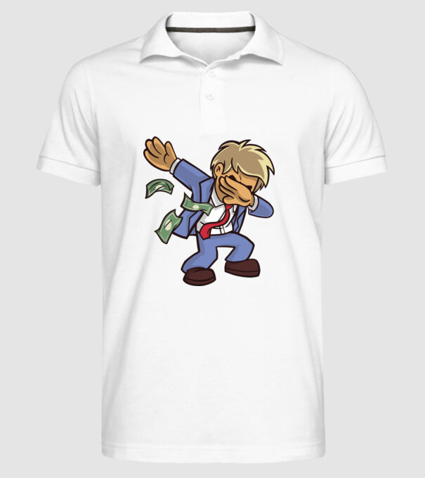 Om de afaceri DAB model alb pe tricou