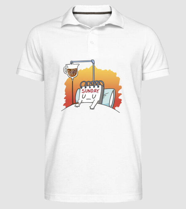 Oboseala de duminică model alb pe tricou