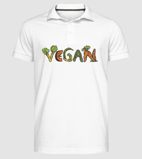 Inscripție legume vegan model alb pe tricou