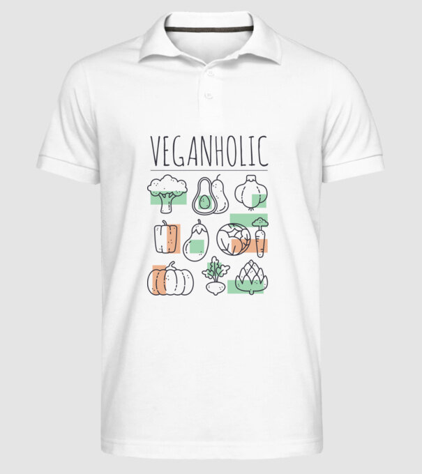 Veganholic model alb pe tricou