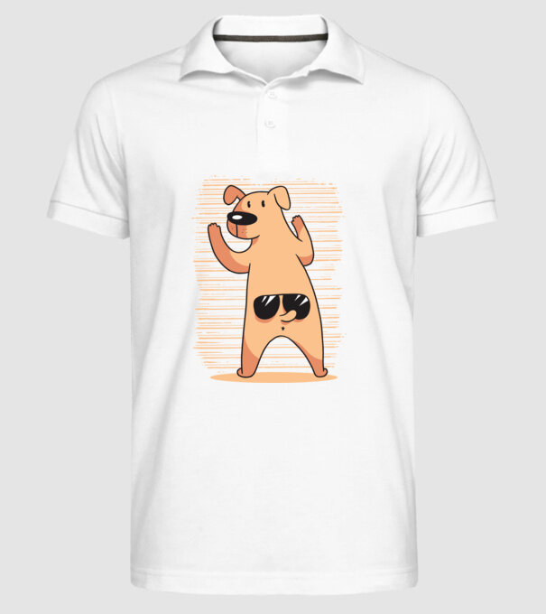 Tricou cu Câine amuzant model alb pe tricou