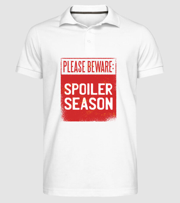 Atenție! Pericol de spoiler model alb pe tricou
