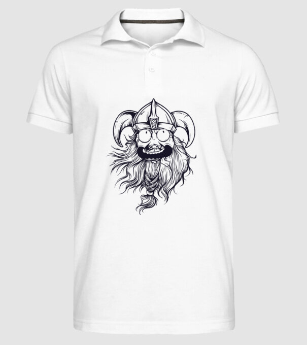 Viking model alb pe tricou