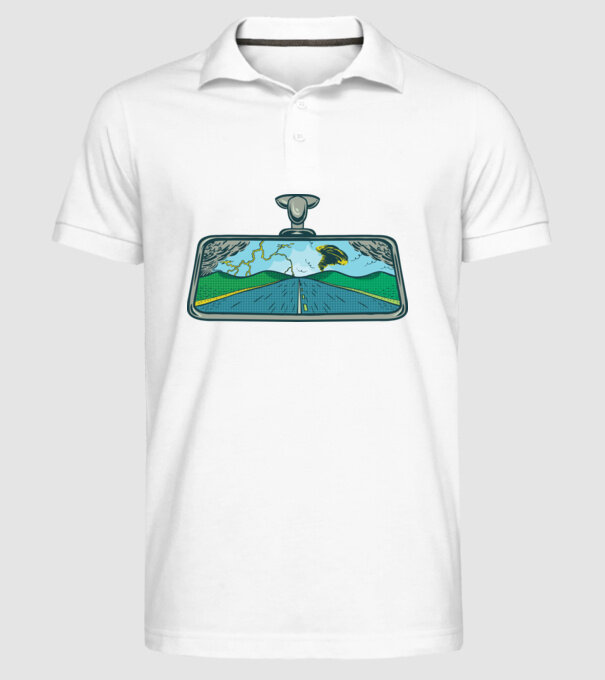 Oglindă retrovizoare model alb pe tricou