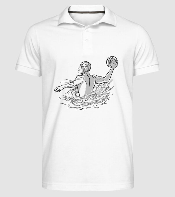 Jucător polo pe apă model alb pe tricou