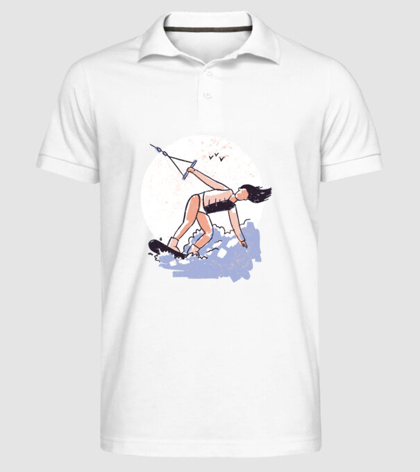 Fată cu Wakeboard model alb pe tricou