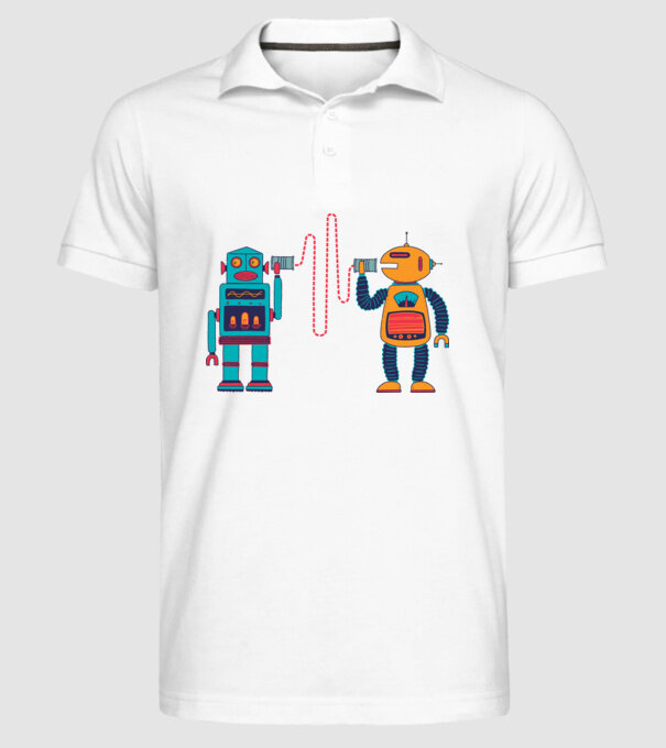 Walkie Talkie Robot model alb pe tricou