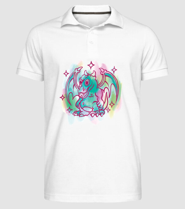 Acuarelă Dragon model alb pe tricou