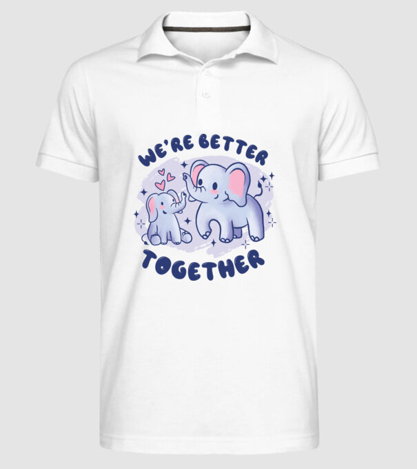 'We''re Better Together Elephant' model alb pe tricou