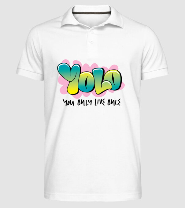 YOLO - You only live once model alb pe tricou