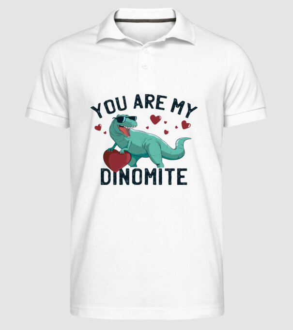 You are my Dinomite tricou cu dinozaur și inimă model alb pe tricou