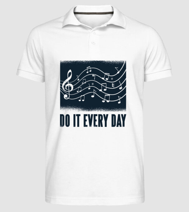 Note muzicale model alb pe tricou