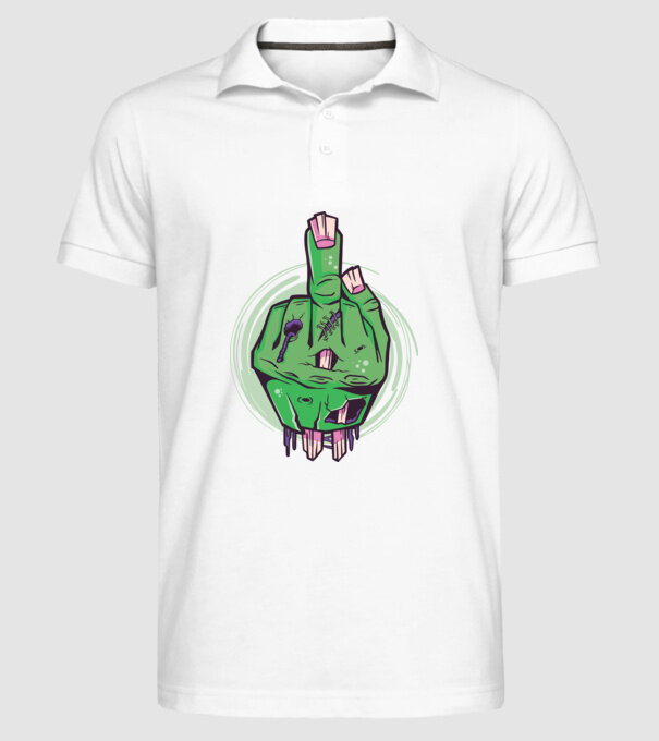 Mână Zombie model alb pe tricou