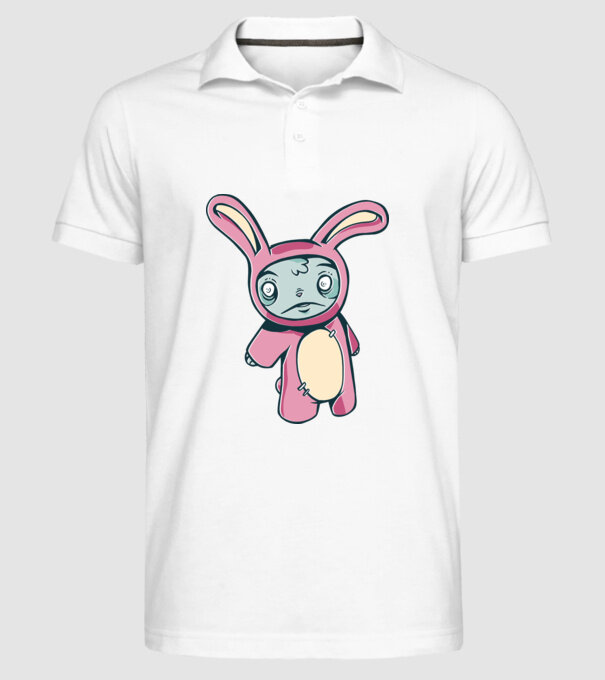 Iepuraș Zombie model alb pe tricou