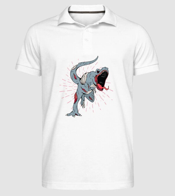 T-rex Zombie model alb pe tricou