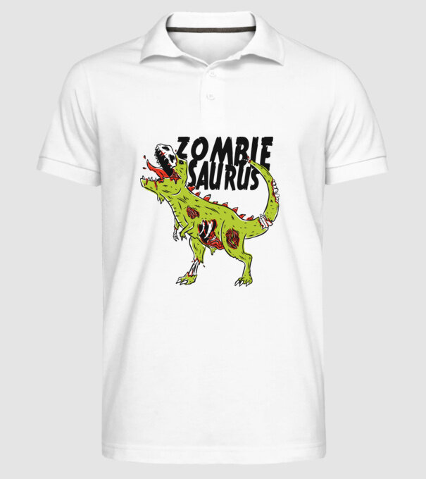 Zombiesaurus - Dinozaur Zombie model alb pe tricou