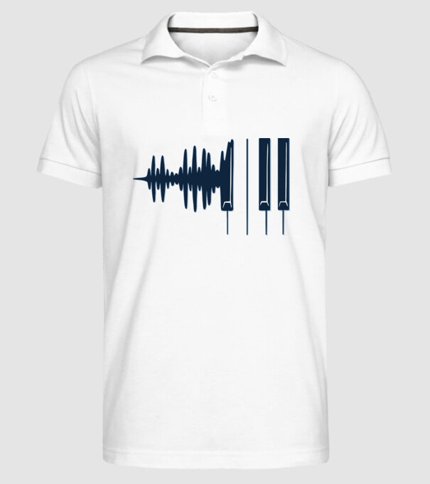 Clape de pian model alb pe tricou