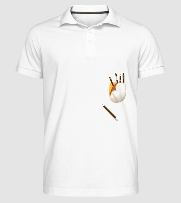Designer buzunar model alb pe tricou