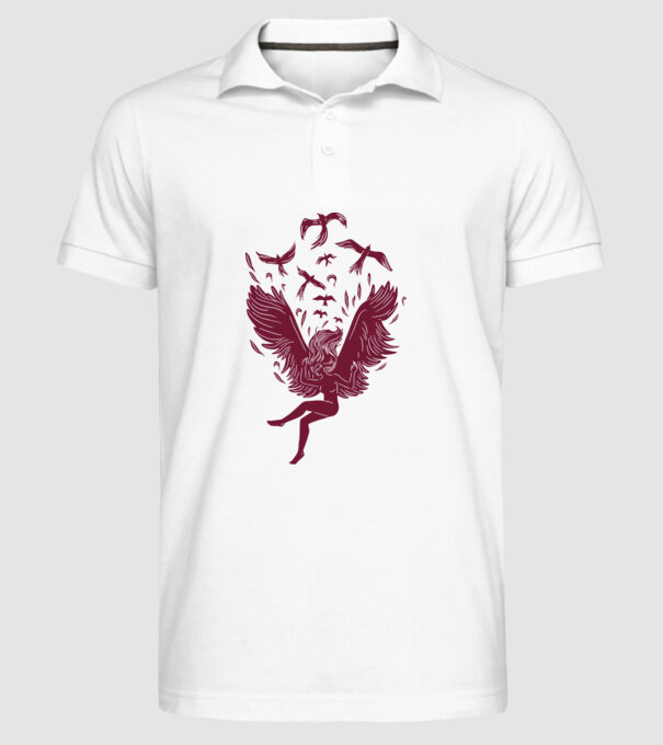 Îngerul care cade model alb pe tricou