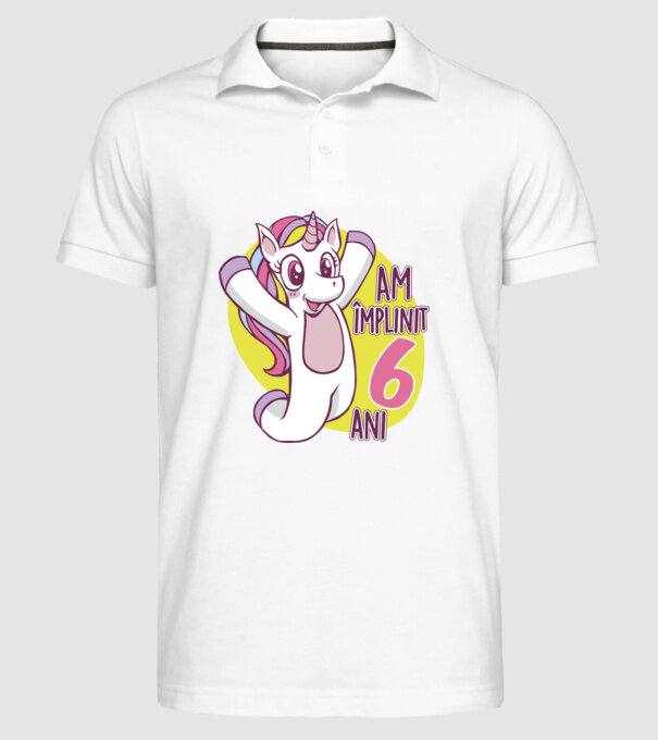 Am împlinit 6 ani model alb pe tricou