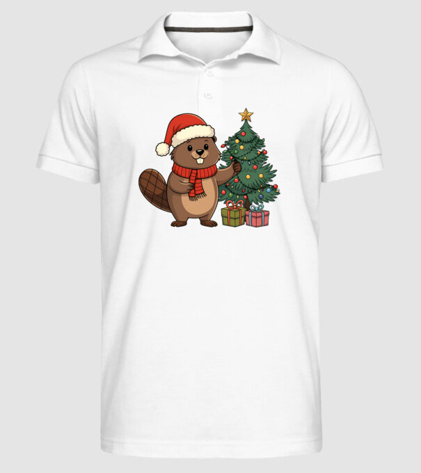 Bober Kurwa Christmas 2 model alb pe tricou