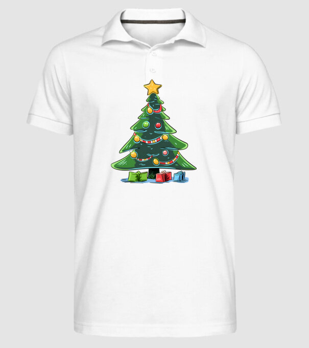 Brad de Crăciun model alb pe tricou