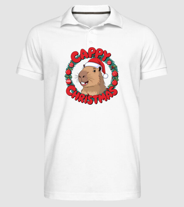 Cappy Christmas 1 model alb pe tricou