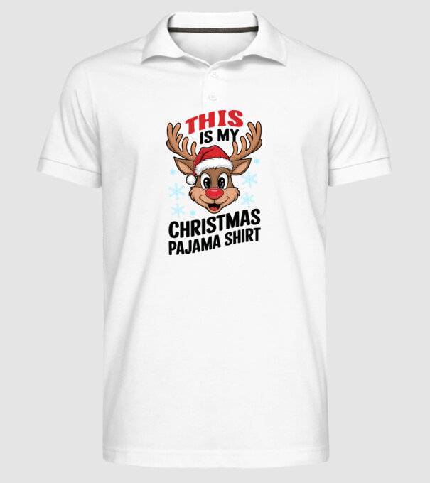 Christmas Pajama Reindeer Alb model alb pe tricou