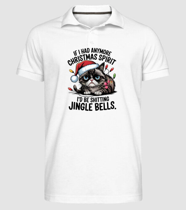 Christmas Spirit Grumpy Cat Alb model alb pe tricou