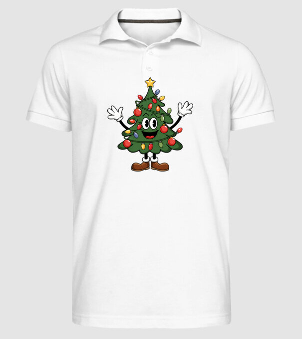 Copac de Crăciun drăguț model alb pe tricou