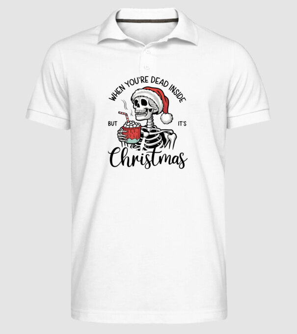 Dead inside, but it's christmas Alb model alb pe tricou