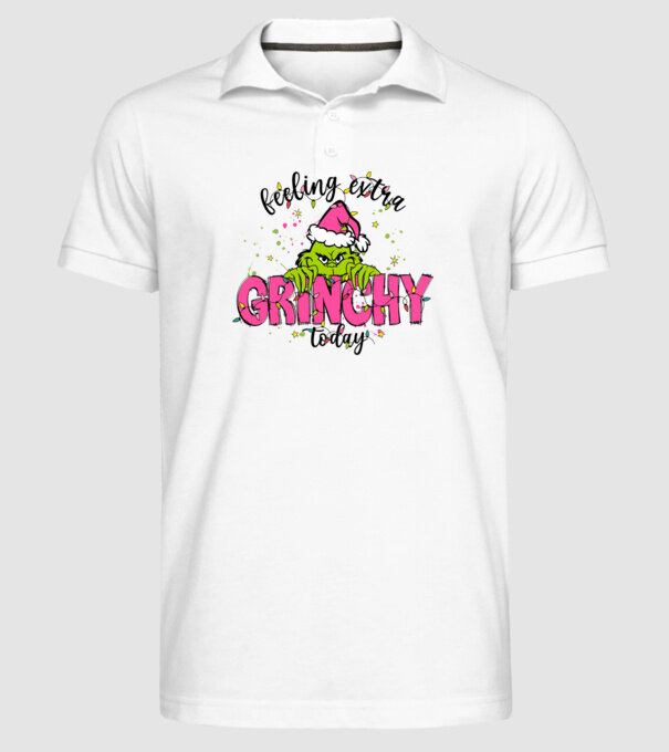 Feeling extra Grinchy today model alb pe tricou
