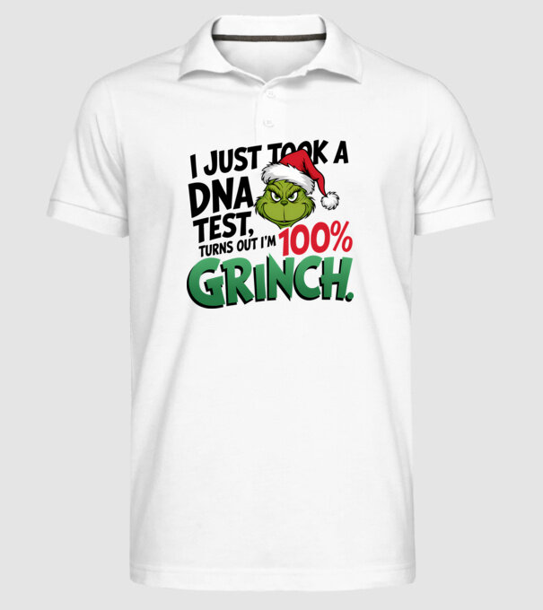 Grinch DNA test model alb pe tricou