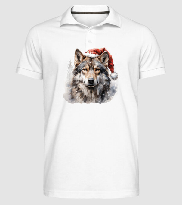 Lupul de Crăciun Alb model alb pe tricou