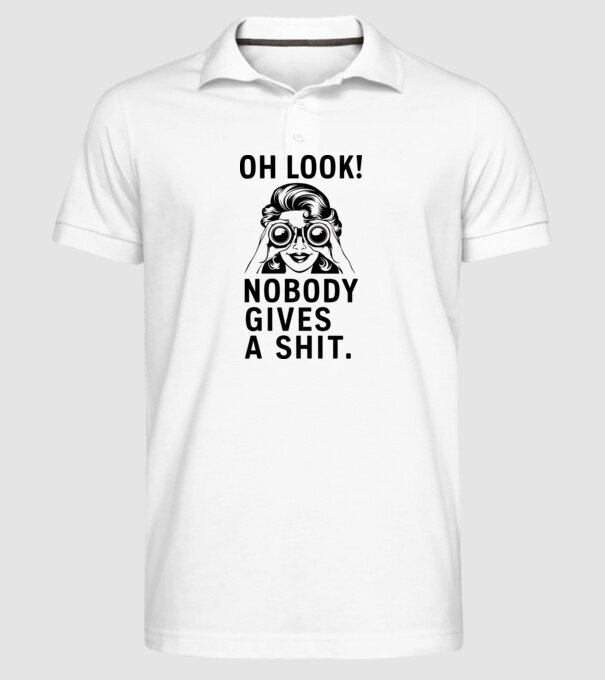 Nobody Gives a shit model alb pe tricou