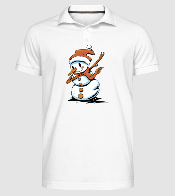 om de zăpadă Dab model alb pe tricou