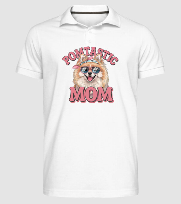 Pomtastic Mom model alb pe tricou