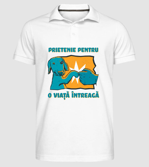 Prietenie pentru o viață întreagă model alb pe tricou