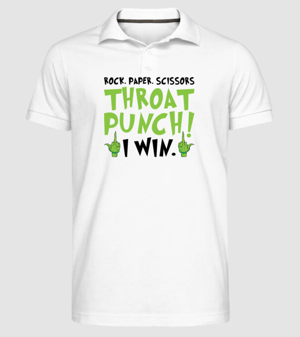 Rock paper scissors - Grinch model alb pe tricou